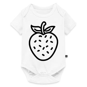 Erdbeere - Baby Premium Kurzarmbody - Weiß - Vorne