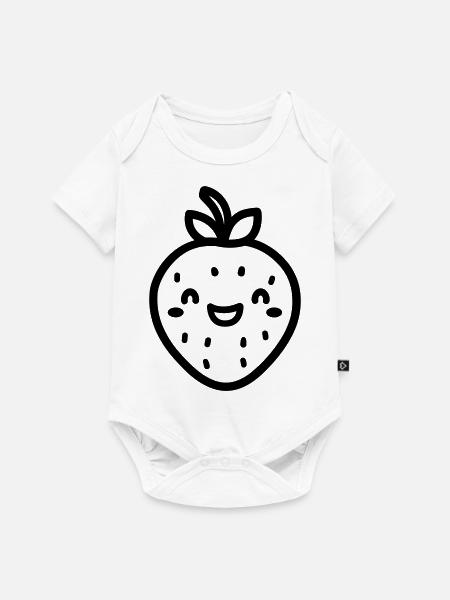 Erdbeere - Baby Premium Kurzarmbody - Weiß