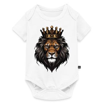 Couronne de lion - Body à manches courtes Premium Bébé - blanc - Devant
