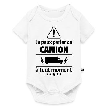 Je peux parler de camion, routier, cadeau noël - Body à manches courtes Premium Bébé - blanc - Devant