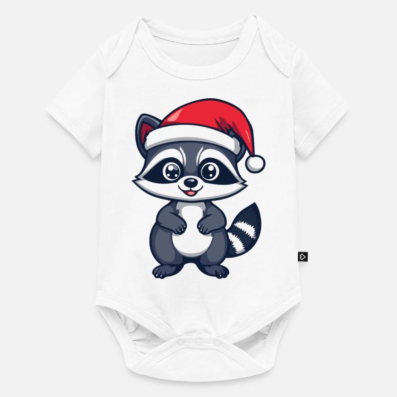 Noël du raton laveur - Body à manches courtes Premium Bébé - blanc