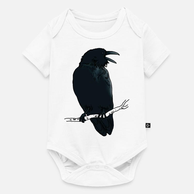 Corbeau noir - Body à manches courtes Premium Bébé - blanc