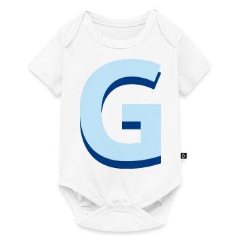 Lettre g bleu pop et moderne - Body à manches courtes Premium Bébé - blanc - Devant