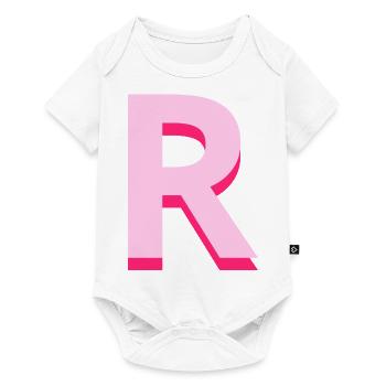 Pop und moderner rosa Buchstabe r - Baby Premium Kurzarmbody - Weiß - Vorne