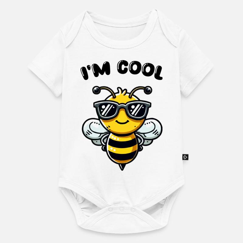 biene comic sonnenbrille - Baby Premium Kurzarmbody - Weiß