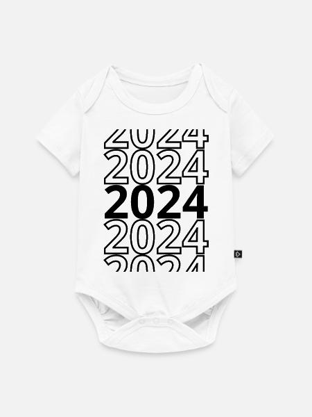 2024 2024 2024 - Baby Premium Kurzarmbody - Weiß
