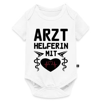 Arzthelferin mit Herz Geschenk - Baby Premium Kurzarmbody - Weiß - Vorne