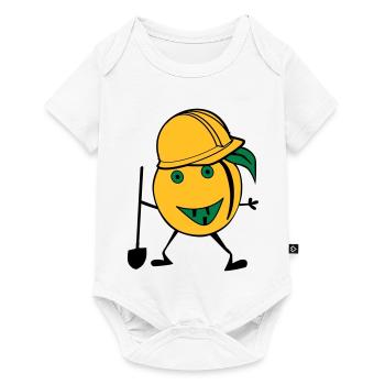 travailleur de la construction d'orange - Body à manches courtes Premium Bébé - blanc - Devant