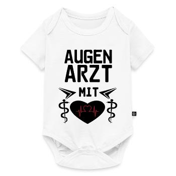Augenarzt mit Herz Geschenk - Baby Premium Kurzarmbody - Weiß - Vorne