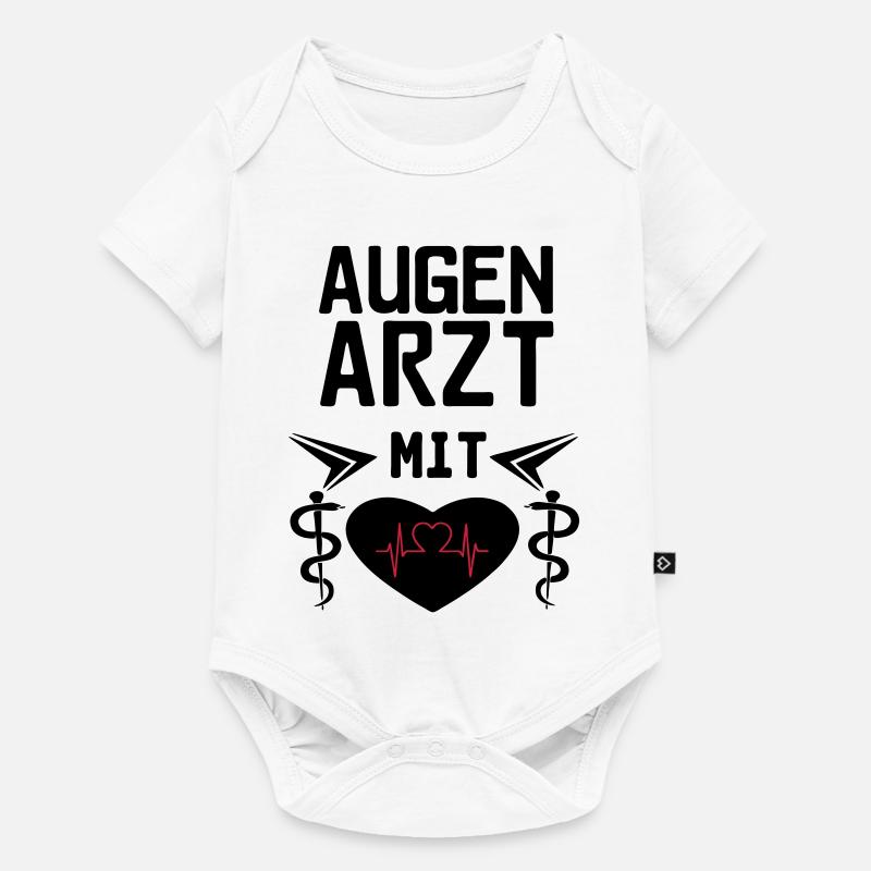 Augenarzt mit Herz Geschenk - Baby Premium Kurzarmbody - Weiß
