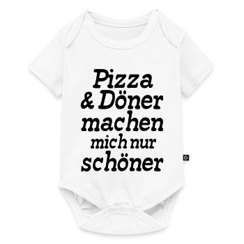 Pizza und Döner Fast Food Fun lustig Geschenk - Baby Premium Kurzarmbody - Weiß - Vorne
