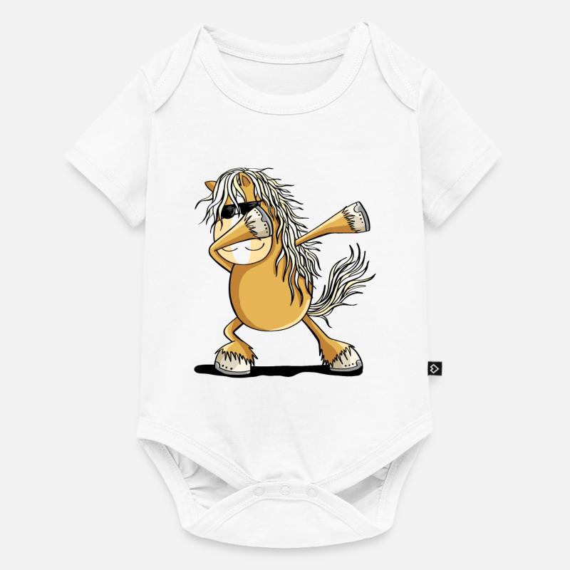 Cooles Dab Dance Pferd Dabbing Pony Comic - Baby Premium Kurzarmbody - Weiß