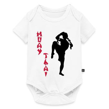 Muay Thai - Baby Premium Kurzarmbody - Weiß - Vorne