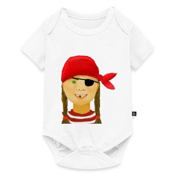 Pirate girl with no teeth - Baby Premium short-sleeve bodysuit - white - Front