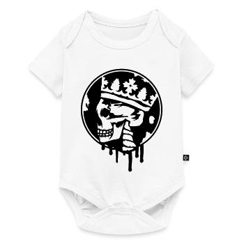 Skull with a crown - Baby Premium short-sleeve bodysuit - white - Front