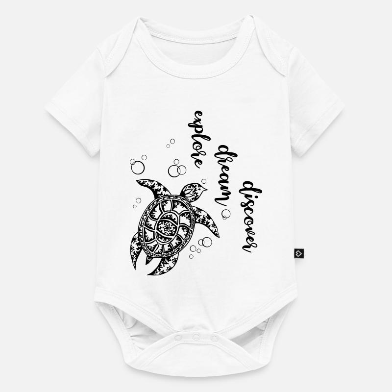 Explore Dream Discover - Turtle - Baby Premium Kurzarmbody - Weiß
