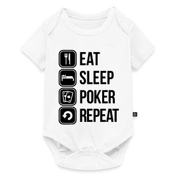 eat sleep poker repeat - Body à manches courtes Premium Bébé - blanc - Devant