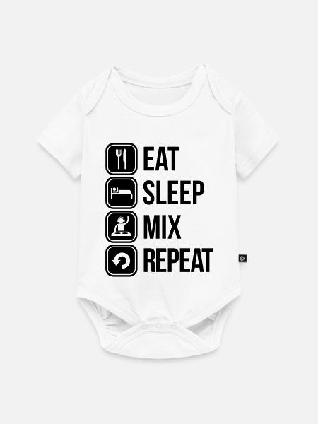 eat sleep mix repeat - Baby Premium Kurzarmbody - Weiß