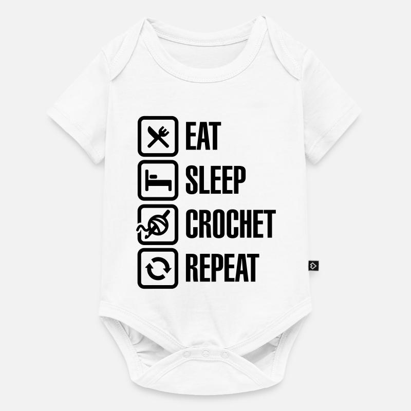 Eat Sleep Crochet Repeat - Baby Premium short-sleeve bodysuit - white