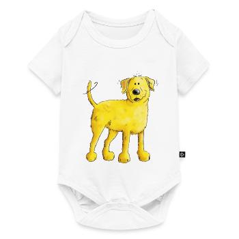 Happy Blonde Labrador Retriever chien - Body à manches courtes Premium Bébé - blanc - Devant