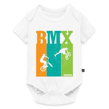 BMX Color Block Rider Silhouettes - Baby Premium short-sleeve bodysuit - white - Front