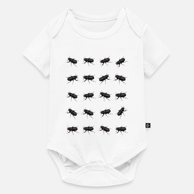 Hirschkäfer Muster - Baby Premium Kurzarmbody - Weiß