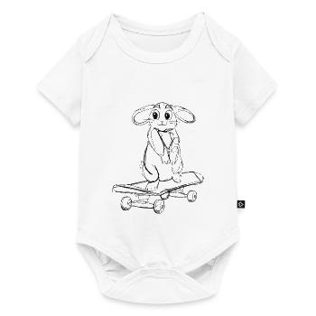 Skater / Drawing Skating / Rabbit / Sayings / Trend - Baby Premium short-sleeve bodysuit - white - Front