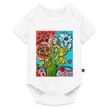 EG Blumen I Osterglocken I Ostern I Aquarell - Baby Premium Kurzarmbody - Weiß - Vorne