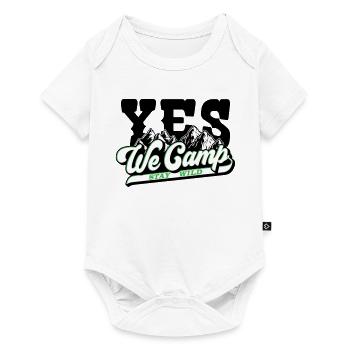 Farben änderbar | Yes We Camp - Baby Premium Kurzarmbody - Weiß - Vorne