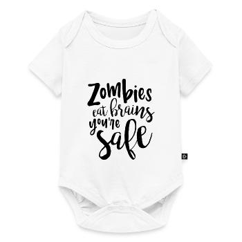 Zombies Eat Brains, You're Safe - Baby Premium short-sleeve bodysuit - white - Front