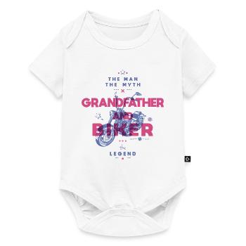 Großvater und Biker der Mann der Mythos die Legende - Baby Premium Kurzarmbody - Weiß - Vorne