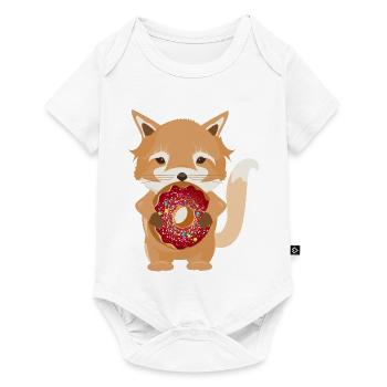 zauberhafter kleiner Fuchs mit leckeren Donut - Baby Premium Kurzarmbody - Weiß - Vorne