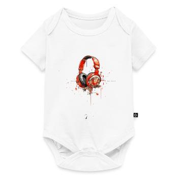 Headphones Music Comic - Baby Premium short-sleeve bodysuit - white - Front