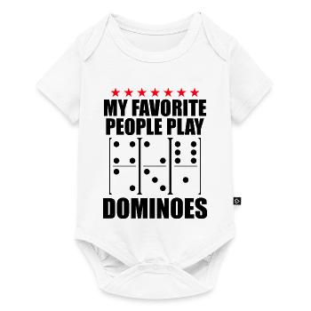 Domino Design - Baby Premium short-sleeve bodysuit - white - Front