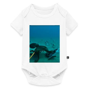 Unterwasser Kraken Rochen - Baby Premium Kurzarmbody - Weiß - Vorne