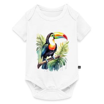 Tukan Aquarell - Baby Premium Kurzarmbody - Weiß - Vorne