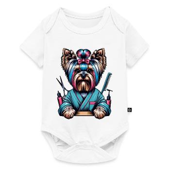 Coiffeur Yorkshire Terrier - Body à manches courtes Premium Bébé - blanc - Devant