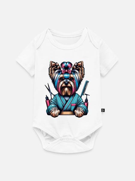 Yorkshire Terrier Friseurin - Baby Premium Kurzarmbody - Weiß