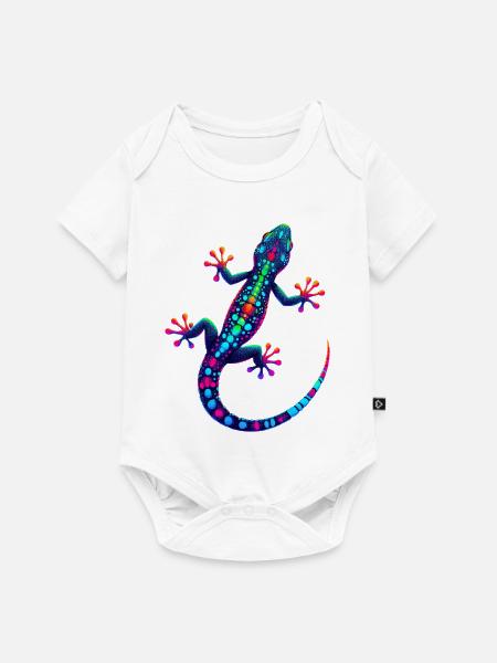 Gecko - Baby Premium Kurzarmbody - Weiß
