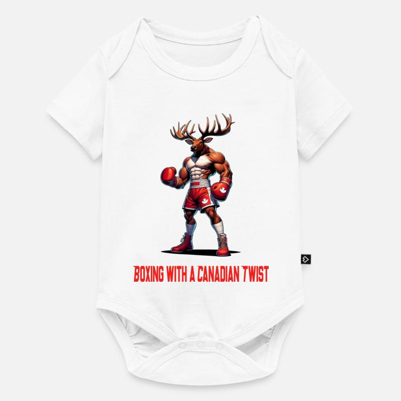 Design de boîte à wapitis du Canada - Body à manches courtes Premium Bébé - blanc