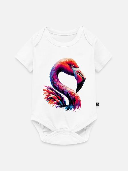 Flamingo - Baby Premium Kurzarmbody - Weiß