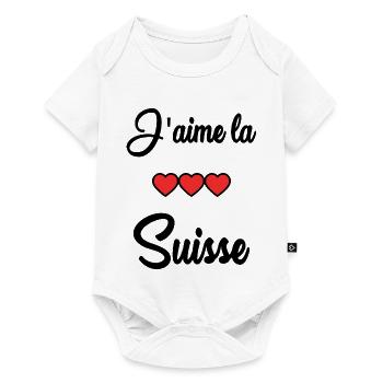 SWITZERLAND. HUMOR. COUNTRY. FLAG - Baby Premium short-sleeve bodysuit - white - Front