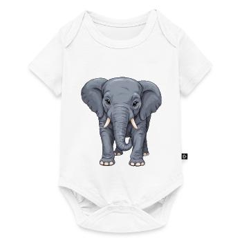 A friendly little elephant lady - Baby Premium short-sleeve bodysuit - white - Front