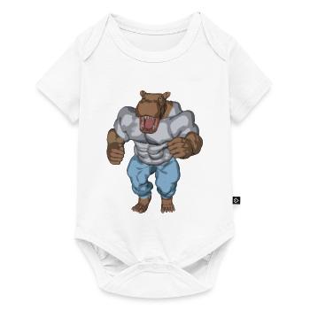 An anthropomophic hippopotamus - Baby Premium short-sleeve bodysuit - white - Front
