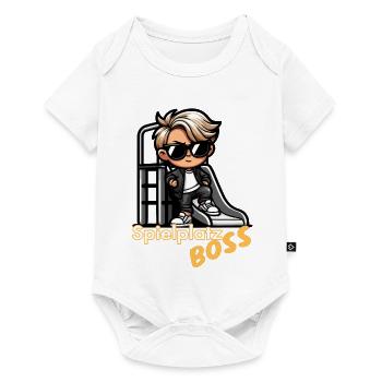 Cooler Spielplatz Chef Sonnenbrille Kind Urban - Baby Premium Kurzarmbody - Weiß - Vorne