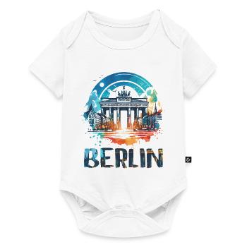 Brillance de la ville de Berlin : l’art du paysage urbain vibrant - Body à manches courtes Premium Bébé - blanc - Devant
