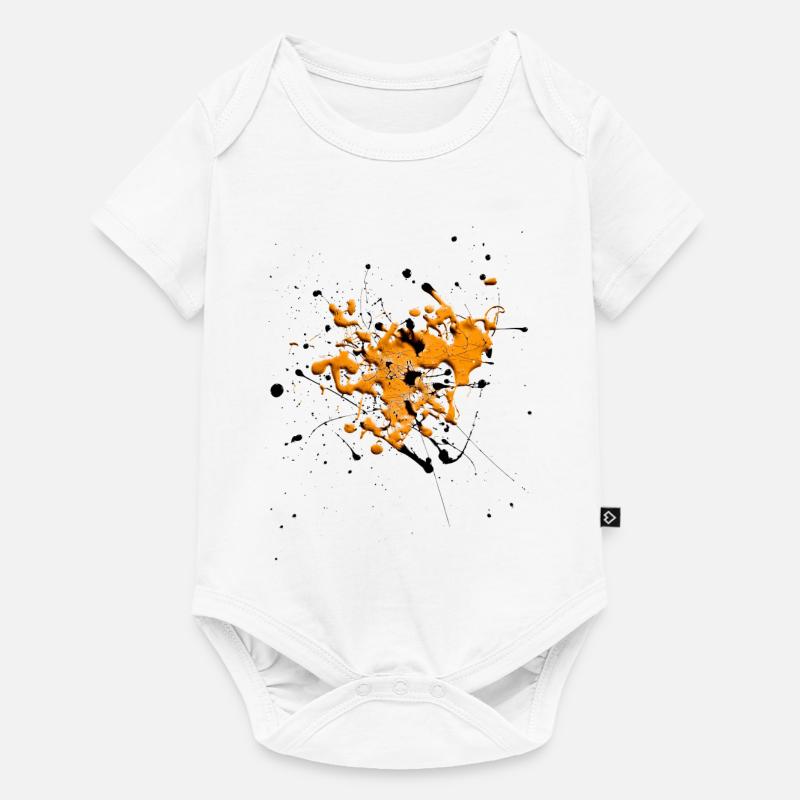 Orange.Splash - Baby Premium Kurzarmbody - Weiß