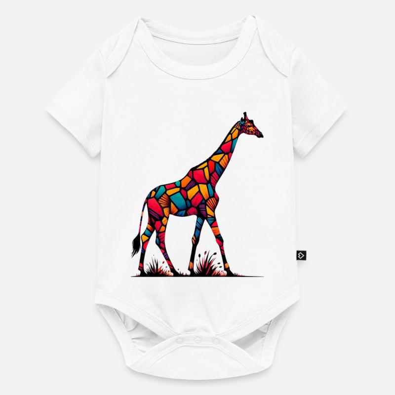 Girafe - Body à manches courtes Premium Bébé - blanc