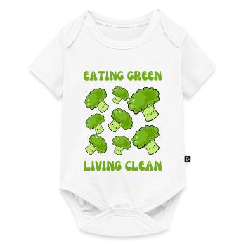 Vegetarian, eating green, living clean - Baby Premium short-sleeve bodysuit - white - Front