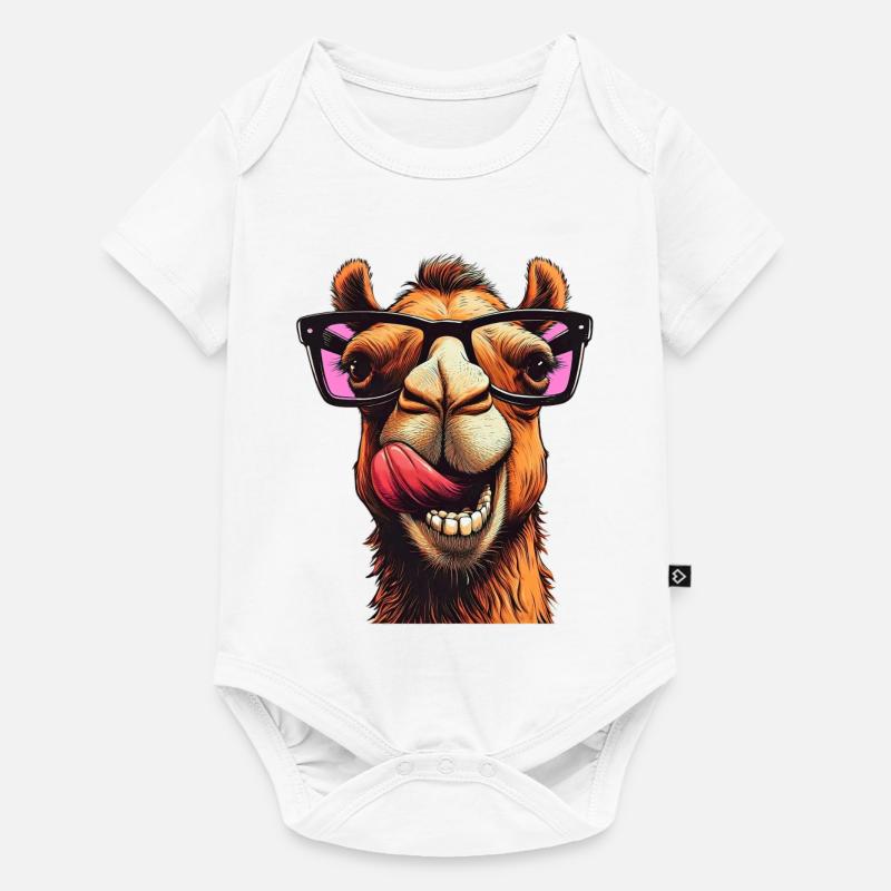 Kamel - Baby Premium Kurzarmbody - Weiß